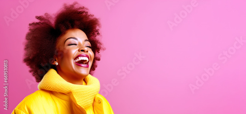 HAPPY LAUGHING AFRICAN AMERICAN WOMAN. legal AI