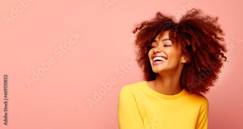 HAPPY LAUGHING AFRICAN AMERICAN WOMAN. legal AI