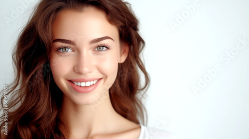 YOUNG AND HAPPY WOMAN ON WHITE BACKGROUND. legal AI