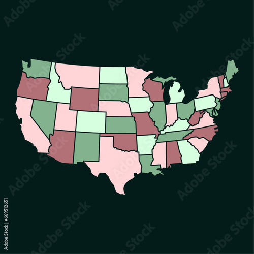 USA country map, vector illustration, Generative Ai.