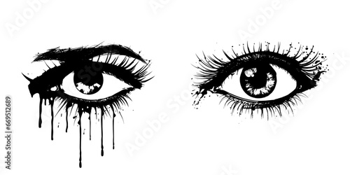 Vector illustration of  human eyes, Generative Ai.