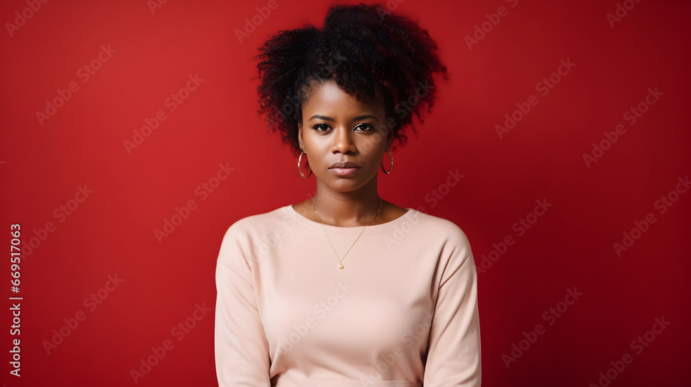 Portrait of young african american woman looking at camera. Portrait of young african american woman looking at camera.