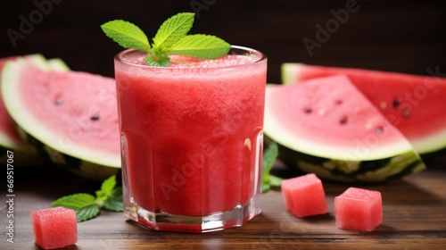 Watermelon juice fresh fruit glass drink images AI generated art