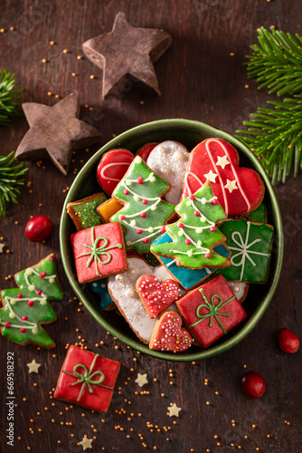 Traditionally Christmas gingerbread cookies as delicacy for Christmas Eve..