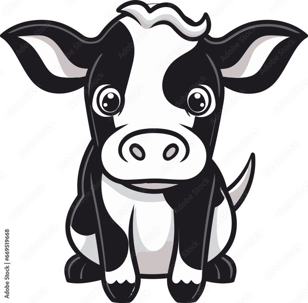 Dairy Cow Black Vector Logo for E Commerce Black Dairy Cow Logo Vector for E Commerce
