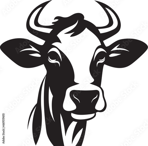 Vector Dairy Cow Logo Black for Desktop Dairy Cow Logo Icon Black Vector for Branding