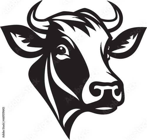 Dairy Cow Black Vector Logo for Marketing Black Dairy Cow Logo Vector for Marketing