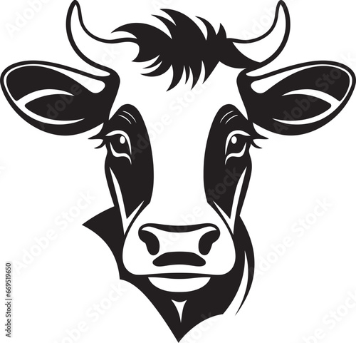 Dairy Cow Logo Icon Black Vector for Promotion Dairy Cow Black Vector Logo for Promotion