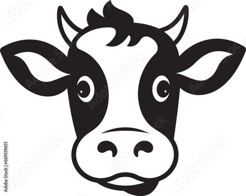 Vector Dairy Cow Logo Black for Advertising Dairy Cow Logo Icon Black Vector for Promotion
