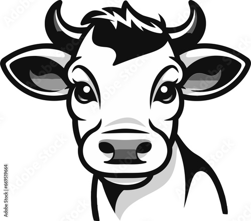 Vector Dairy Cow Logo Black for Promotion Dairy Cow Logo Icon Black Vector for E Commerce