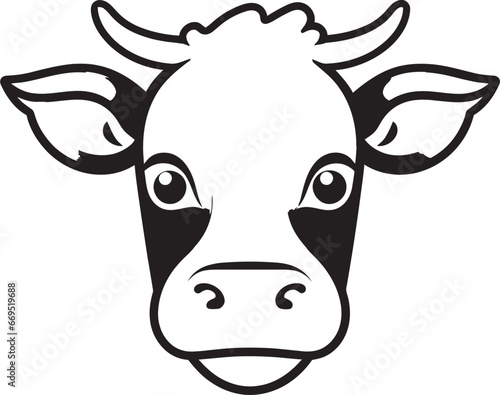 Dairy Cow Logo Icon Black Vector for Small Business Dairy Cow Black Vector Logo for Small Business