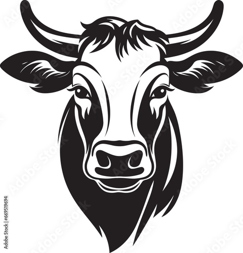 Dairy Cow Black Vector Logo for Startup Black Dairy Cow Logo Vector for Startup
