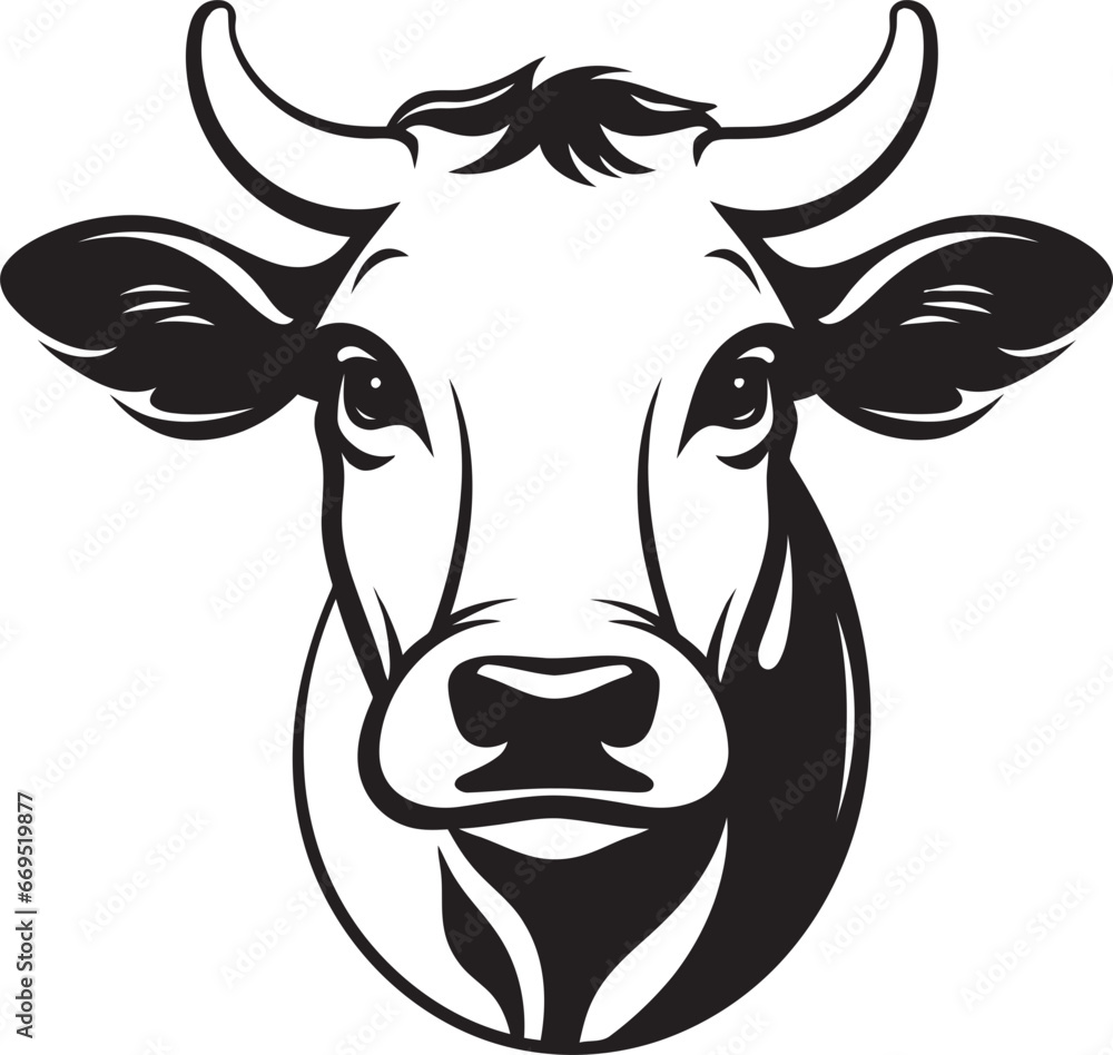 Black Dairy Cow Logo Vector for Web Vector Dairy Cow Logo Black for Web