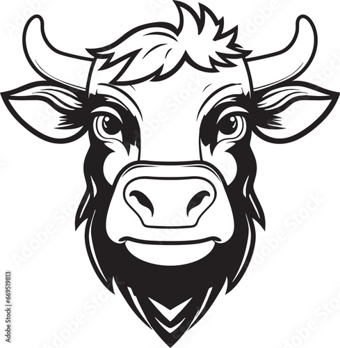 Black Vector Dairy Cow Logo Icon Dairy Cow Logo Icon Black Vector