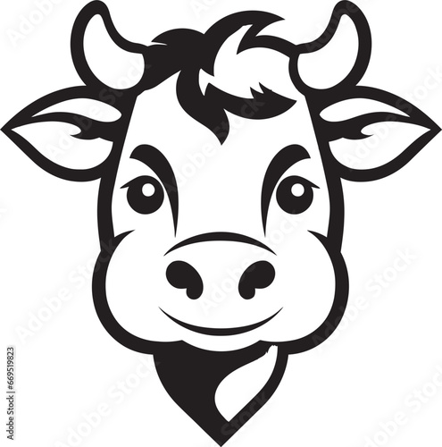 Dairy Cow Vector Logo Design in Black Black Vector Dairy Cow Logo Icon for Adobe Stock