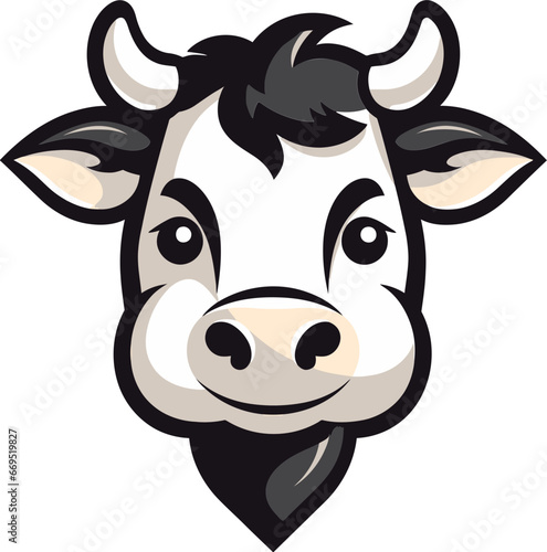 Black Vector Dairy Cow Logo Vector Template Dairy Cow Vector Logo Design in Black