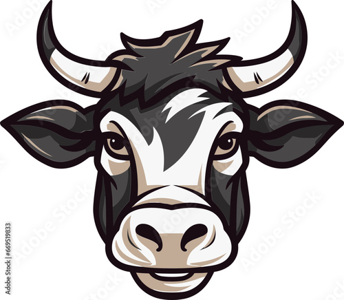 Black Vector Dairy Cow Logo Design for Business Dairy Cow Logo Black Vector for Business