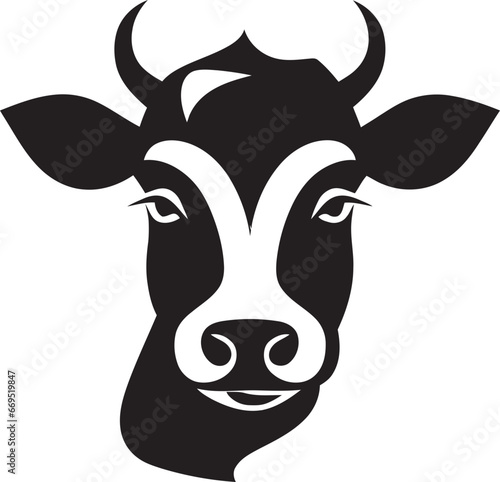 Vector Dairy Cow Logo Black for Website Dairy Cow Logo Icon Black Vector for App