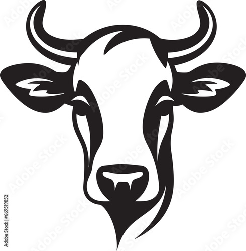 Dairy Cow Black Vector Logo for App Black Dairy Cow Logo Vector for App