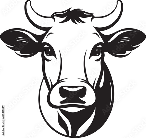 Black Dairy Cow Logo Vector for Web Vector Dairy Cow Logo Black for Web