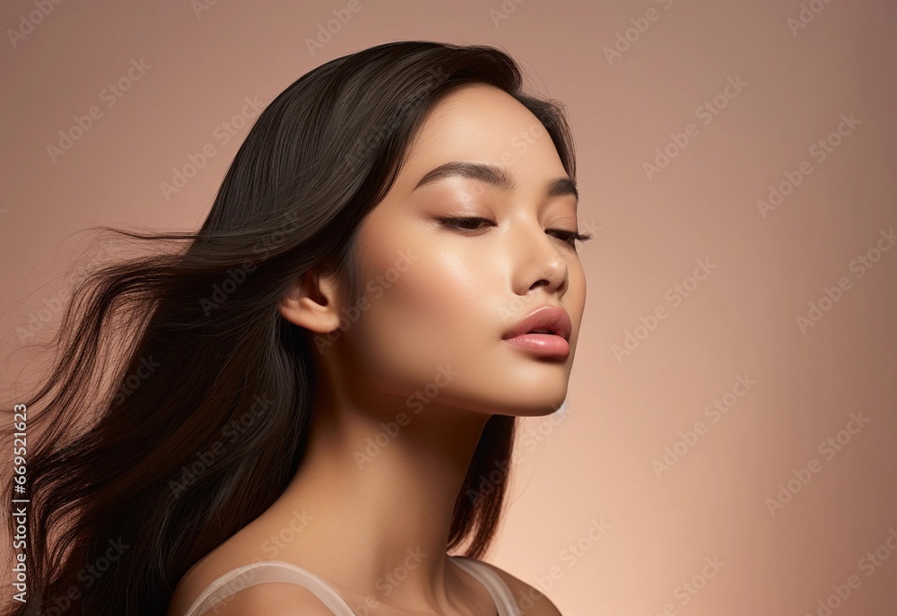 Close-up beauty shot of young Asian pretty girl Close-up beauty shot of young Asian pretty girl