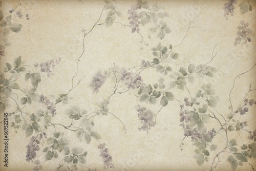 Vintage Light Violet Floral Paper Texture Background