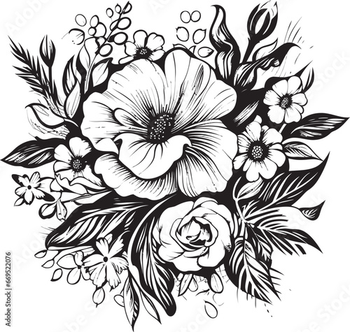 Black Floral Icon to Add a Touch of Sophistication to Your Design Black Floral Icon to Create a Feminine Design