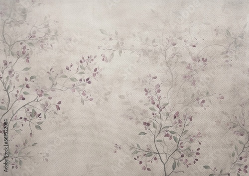 Vintage Light Violet Floral Paper Texture Background