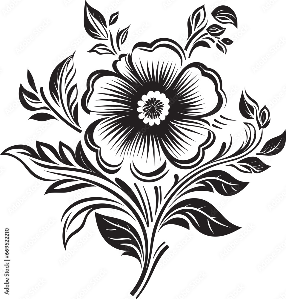 Black Floral Icon to Create a Baby Shower Design Black Floral Icon to Create a Birthday Design