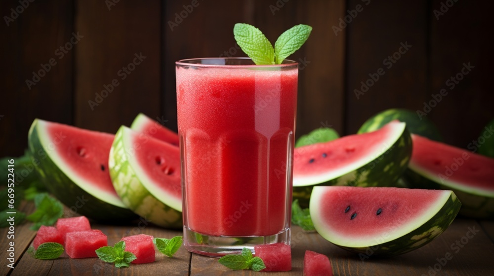 Watermelon juice fresh fruit glass drink images AI generated art Watermelon juice fresh fruit glass drink images AI generated art