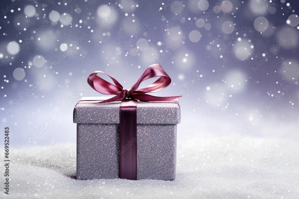 Christmas gift box with snowflakes Christmas gift box with snowflakes