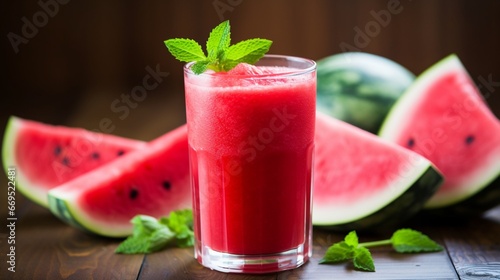 Watermelon juice fresh fruit glass drink images AI generated art