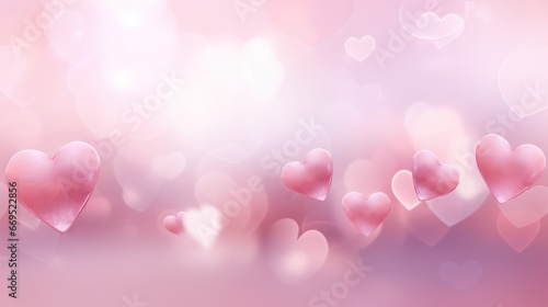 Mini heart element with light and bokeh abstract background.