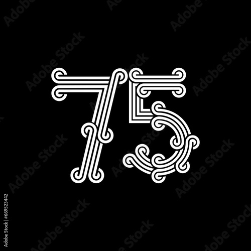 the logo consists of the number 5 and 7 combined. Outline and elegant.