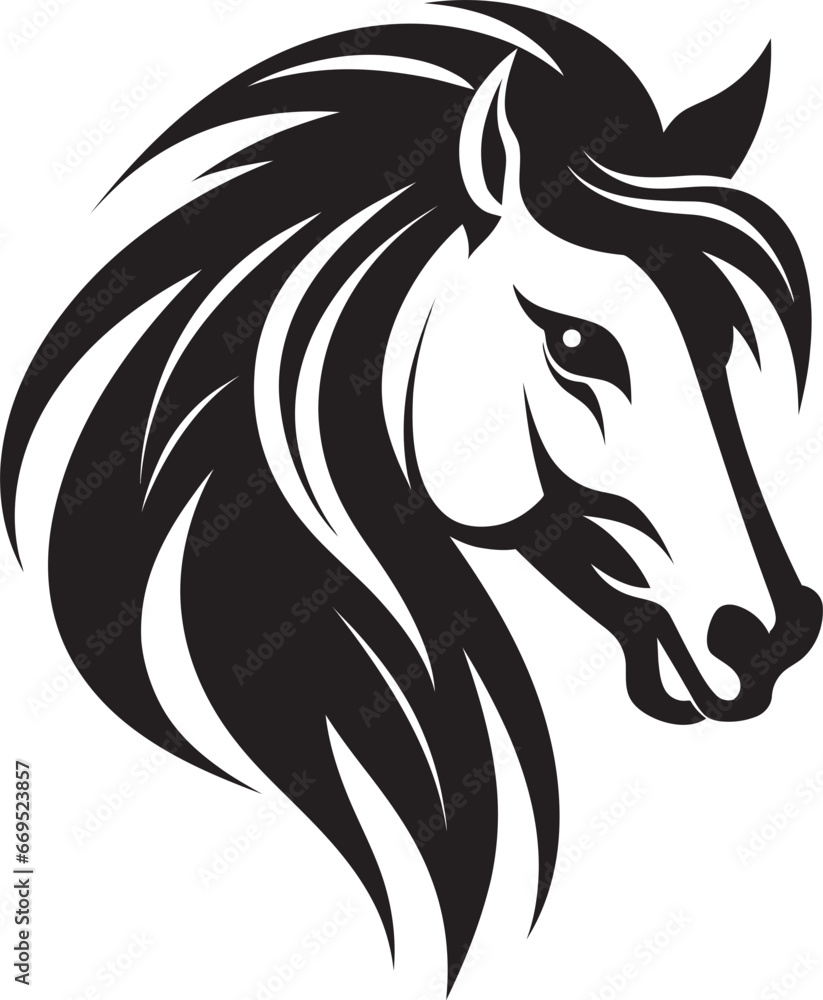 Icon of Freedom Horse Vector Logo Grace and Power Black Mustang Emblem Icon of Freedom Horse Vector Logo Grace and Power Black Mustang Emblem