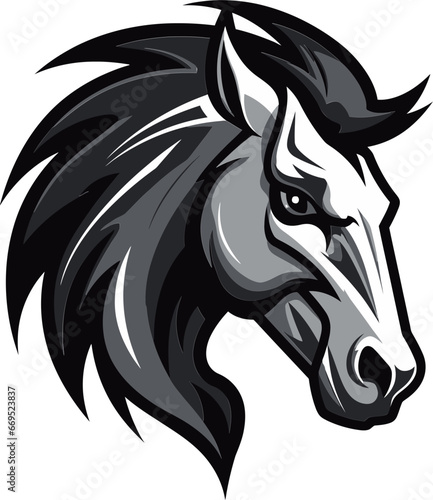 Iconic Horse in Monochrome Vector Symbol Simplistic Elegance Horse Silhouette Icon