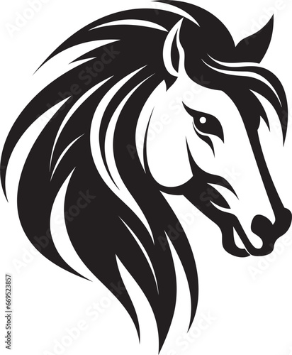 Icon of Freedom Horse Vector Logo Grace and Power Black Mustang Emblem