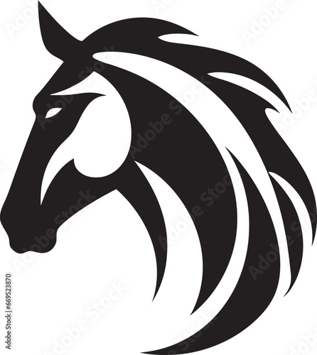 Elegance in Simplicity Iconic Horse Emblem of Speed Minimalist Vector Symbol