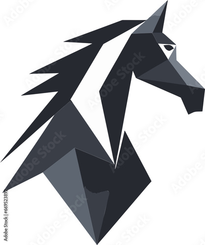 Simplistic Beauty in Black Equestrian Icon Steed Silhouette Majesty Minimalist Emblem