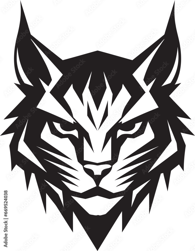 Simplistic Beauty in Black Wildcat Icon Predator Silhouette Majesty Minimalist Emblem Simplistic Beauty in Black Wildcat Icon Predator Silhouette Majesty Minimalist Emblem