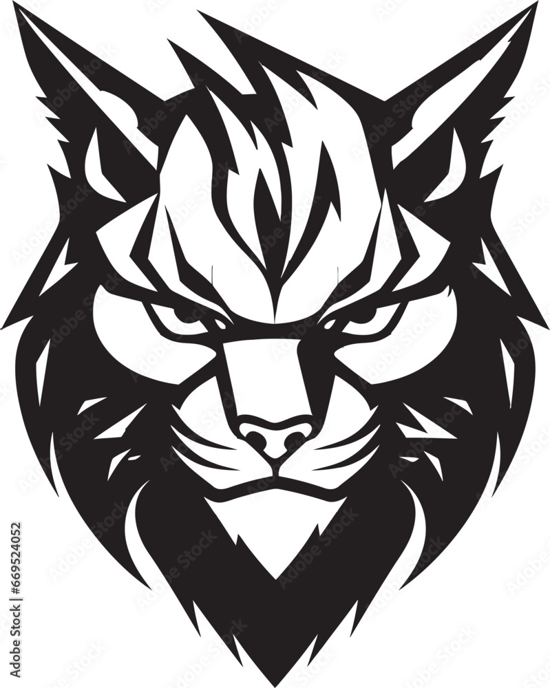 Fototapeta premium Majestic Wilderness Cat Black Vector Emblem Regal Prowler Ambassador Emblematic Symbol