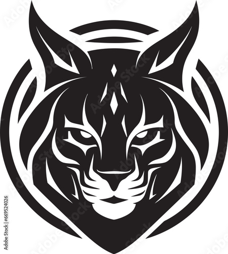 Noble Lynx Majesty Black Logo Art Feline Silhouette Excellence Emblematic Icon