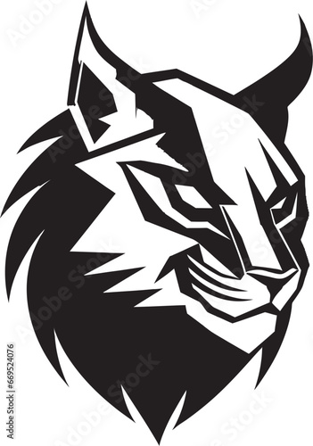 Simplistic Stealth Excellence Black Emblem Iconic Lynx Majesty Feline Silhouette