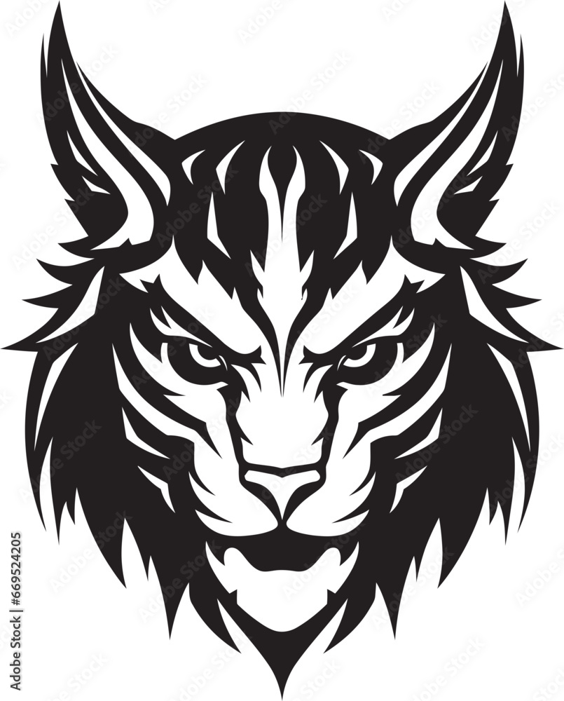 Majestic Stalk Iconic Black Lynx Serenity of the Wild Emblematic Lynx Logo