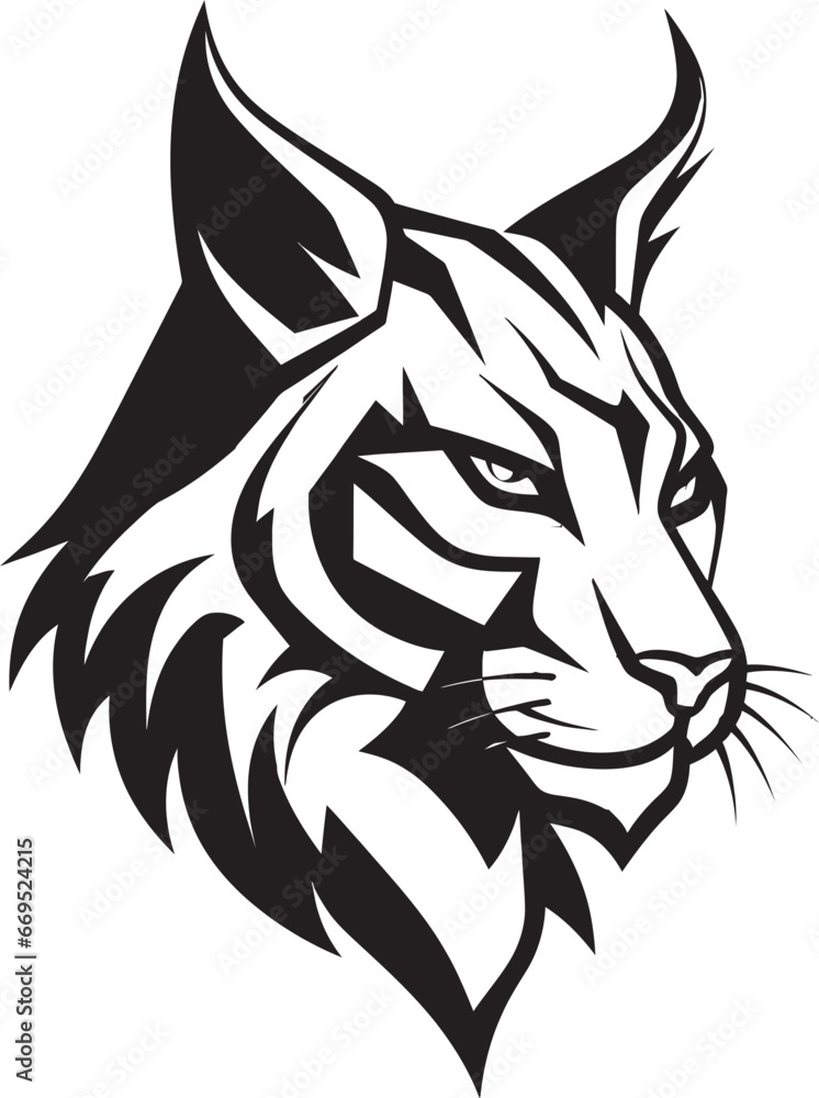 Fototapeta premium Simplistic Wildcat Excellence Black Logo Icon Graceful Prowler Majesty Emblematic Symbol