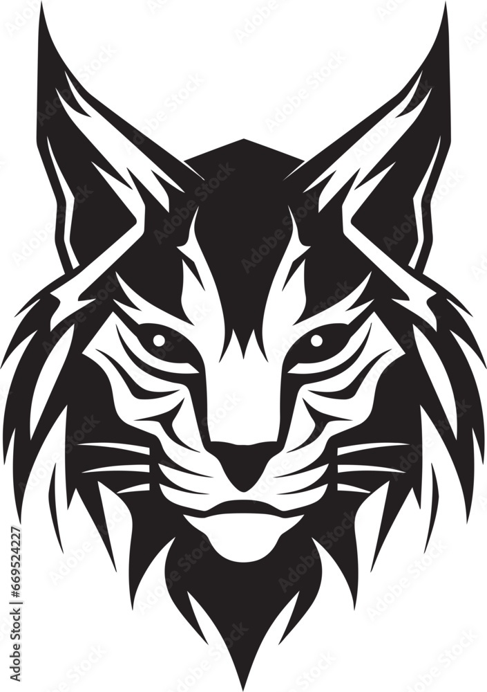Regal Lynx Majesty Vector Emblem Design Simplistic Wildcat Excellence Black Logo Icon