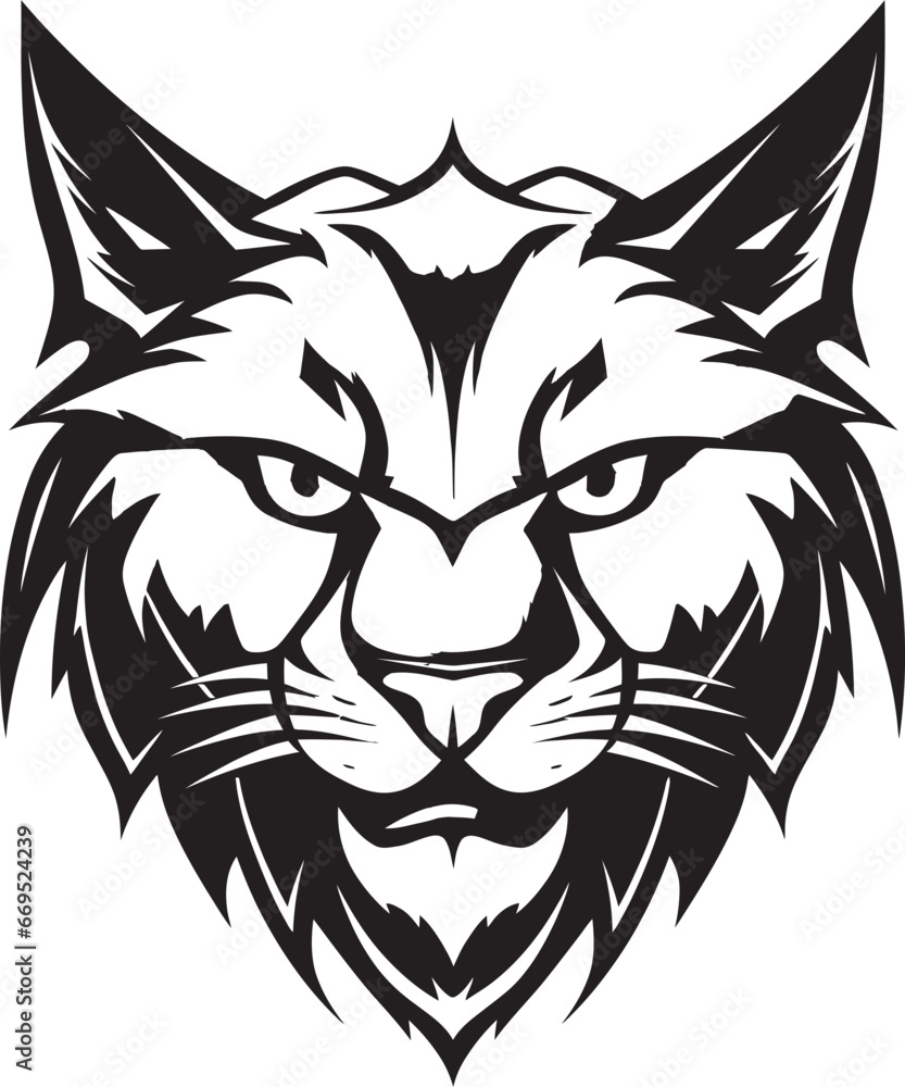 Regal Majesty in Simplicity Monochrome Logo Minimalistic Lynx Emblem Wildlife Symbol