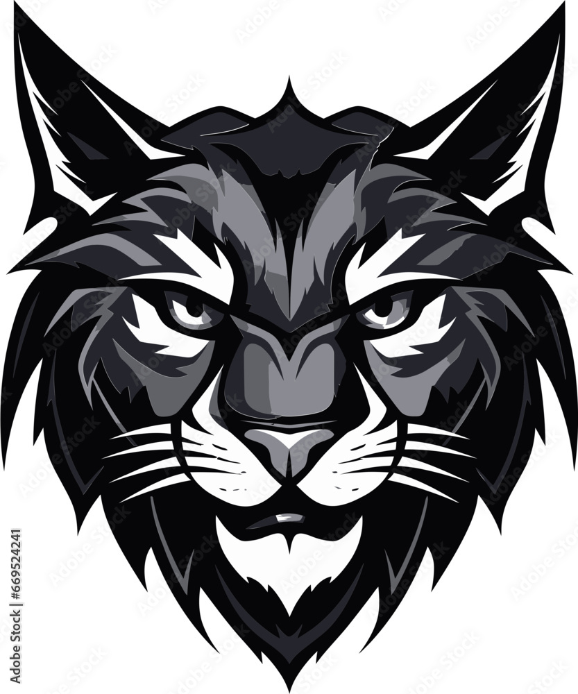 Iconic Stalk Gaze Black Vector Lynx Regal Majesty in Simplicity Monochrome Logo Iconic Stalk Gaze Black Vector Lynx Regal Majesty in Simplicity Monochrome Logo