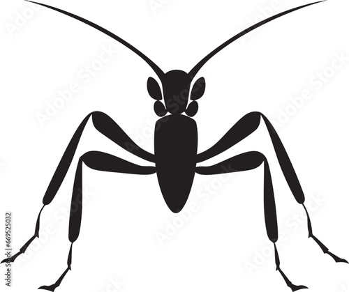 Graceful Insect Silhouette Iconic Design Elegant Praying Mantis Profile Minimalist Logo