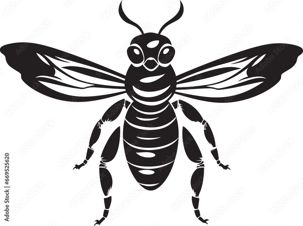 Obraz premium Wildlifes Grace in Simplicity Vector Hornet Iconic Sting Majesty Monochrome Design
